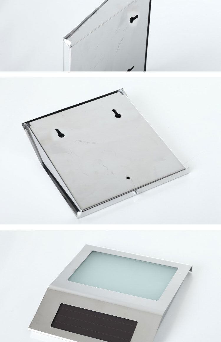 Solar LED Address Sign – Stainless Steel House Number Light with White LEDs, Waterproof, Customizable Numbers & Letters, Auto On/Off, 7.86 x 7.07 Inches