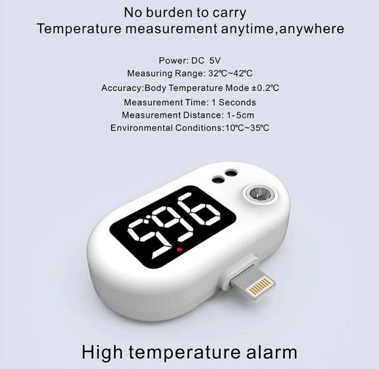Infrared Thermometer for Apple Lightning or Android USB-C