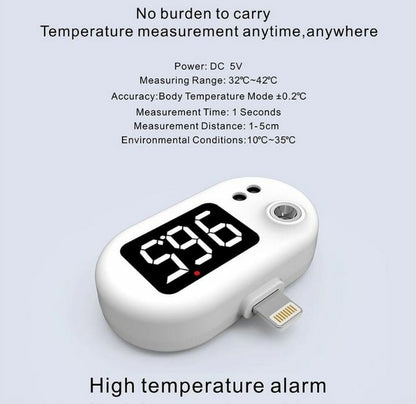 Infrared Thermometer for Apple Lightning or Android USB-C