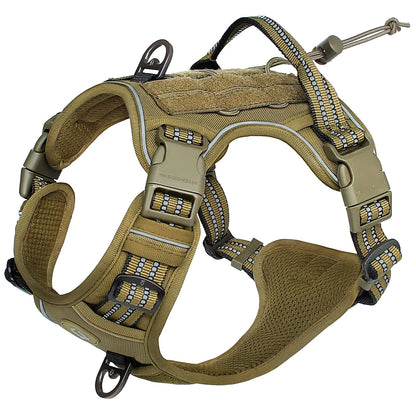 Tactical Dog Harness, Adjustable No-Pull Vest for Medium to Large Dogs, Breathable with MOLLE System, Reflective Military Design