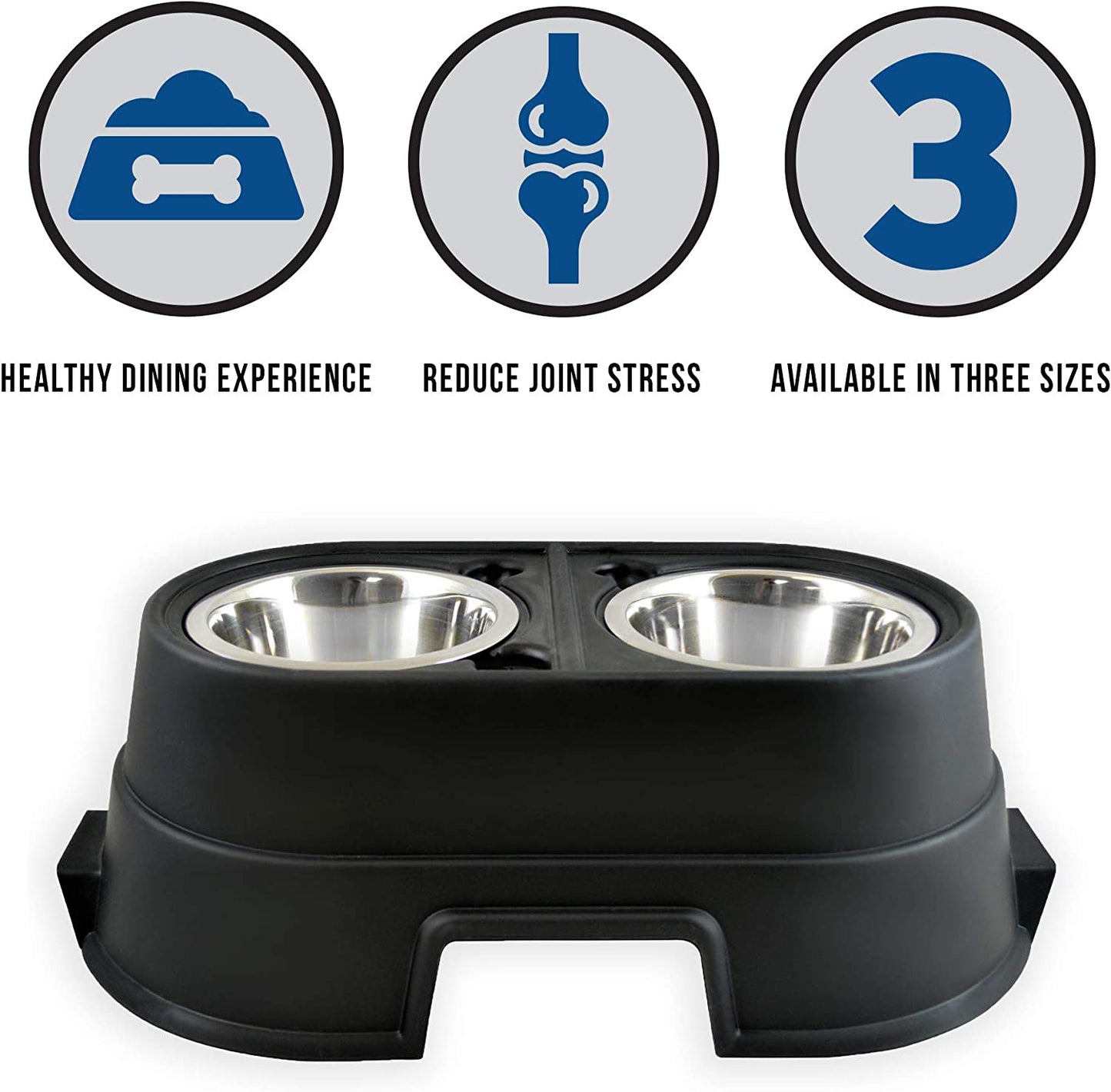 Ourpets Comfort Diner Elevated Dog Food Dish (Raised Dog Bowls Available in 4 Inches, 8 Inches and 12 Inches for Large Dogs, Medium Dogs and Small Dogs), 8-Inch