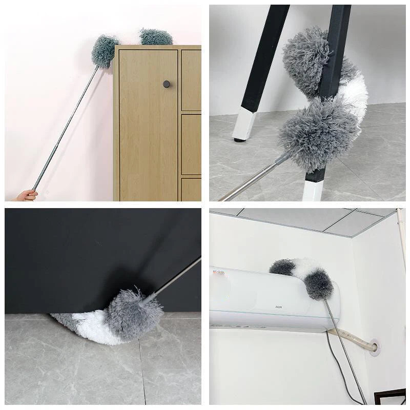 2024 Scalable Duster Brush - Spider Web and Ceiling Dust Remover with Chenille Microfiber Head, Telescopic Handle