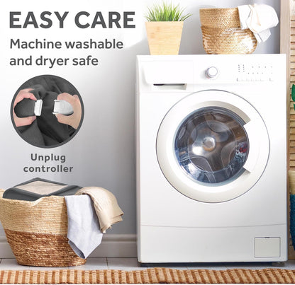 Sunbeam Royal Luxe Sherpa Night Fog Heated Blanket - Twin