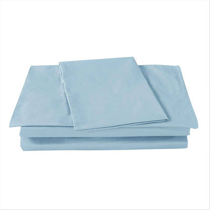 DaDa Bedding Cotton Soothing Light Sky Blue Fitted Sheet (JHW-604)