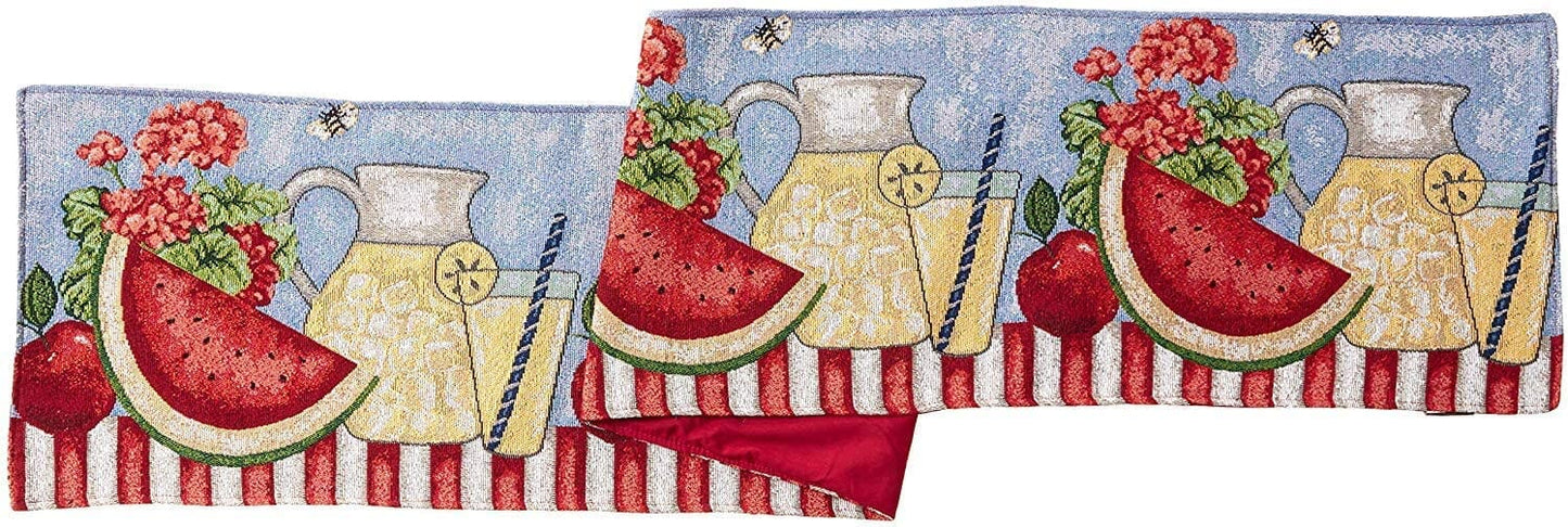 Tache Fruity Drinks Watermelon Lemonade Woven Tapestry Table Runners (13082TR)