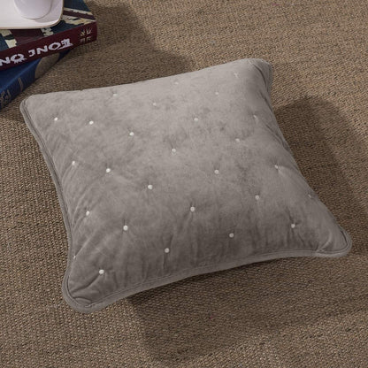 Tache Velvet Dreams Sand Taupe Beige Plush Diamond Tufted Cushion Covers / Euro Sham (JHW-853B)