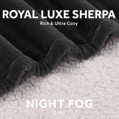 Sunbeam Royal Luxe Sherpa Night Fog Heated Blanket - Twin