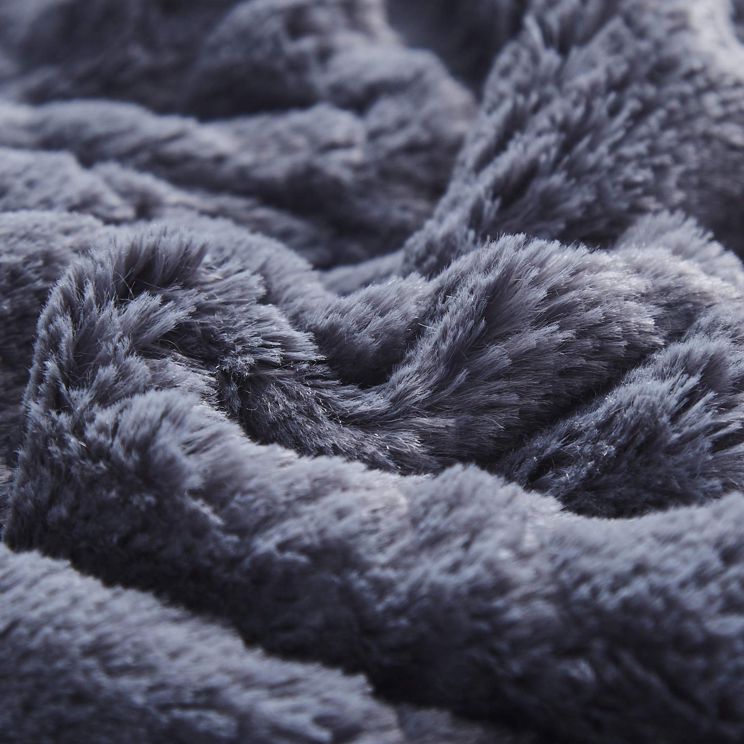 Tache Faux Fur Steel Navy Blue Diamond Trellis Pattern Throw Blanket (3390)