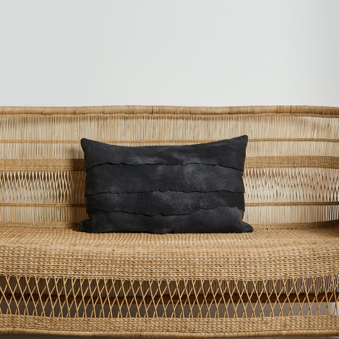 Layered Hand-Felted Merino Wool Throw Pillow
