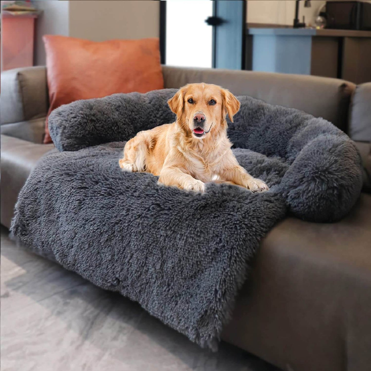 Superidag Calming Dog Bed & Sofa Protector - Waterproof, Non-Slip Cover