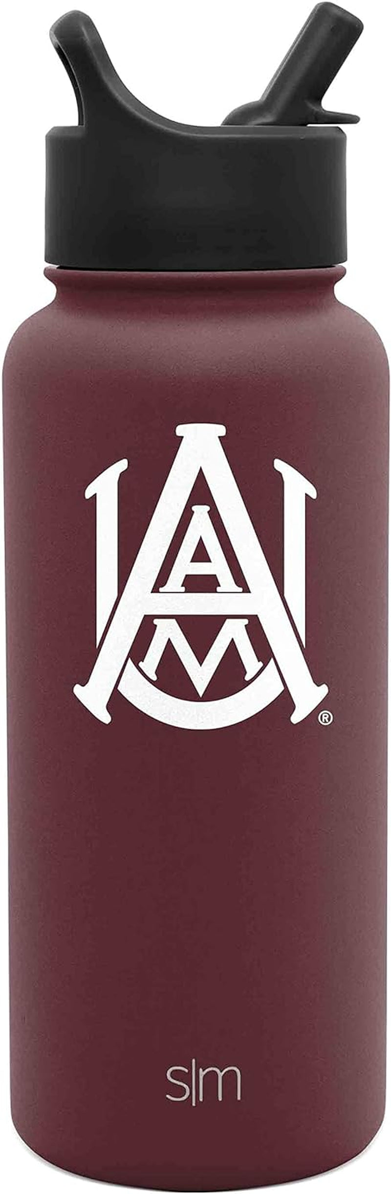 Officially Licensed Collegiate University Water Bottle with Straw Lid Insulated Stainless Steel Thermos | Summit Collection | 32Oz