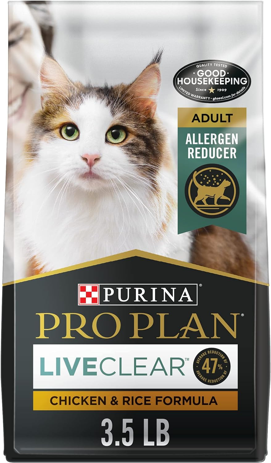 Allergen Reducing, High Protein Cat Food, LIVECLEAR Chicken and Rice Formula - 3.5 Lb. Bag