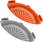 2 Pcs Clip on Strainer, Pot Strainer for Pasta Meat Vegetables Fruit, Silicone Strainer - Fit All Pots and Bowls.