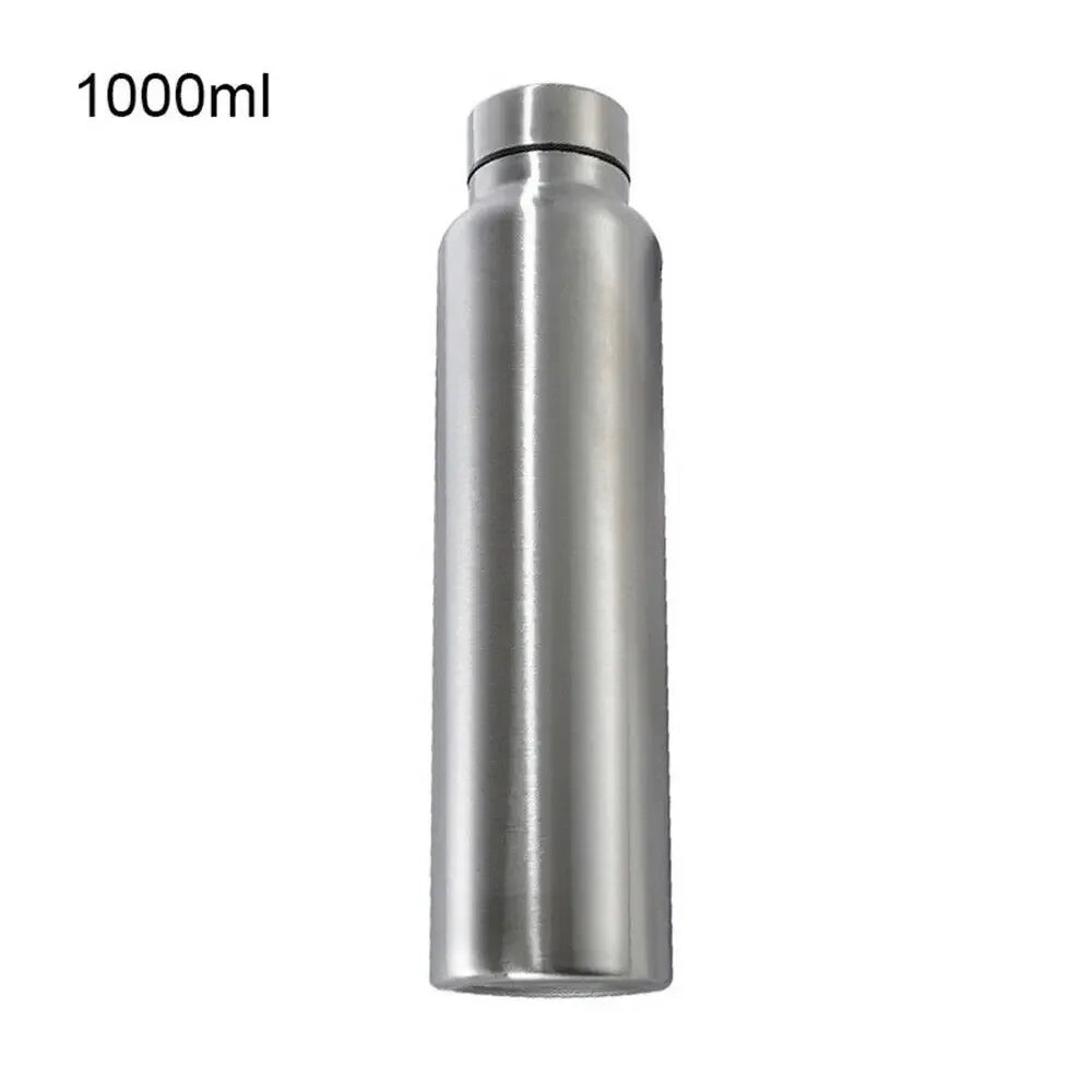 1000ml Stainless Steel Water Bottle - Durable Single-Layer Sports Flask for Camping, Gym, and Outdoor Activities