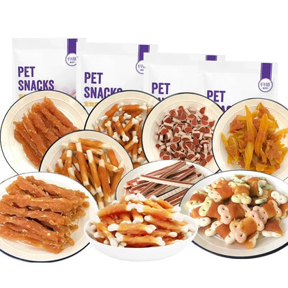 Dog Snacks Variety Pack - Beef Flavors, Training & Dental Health Treats, 110g