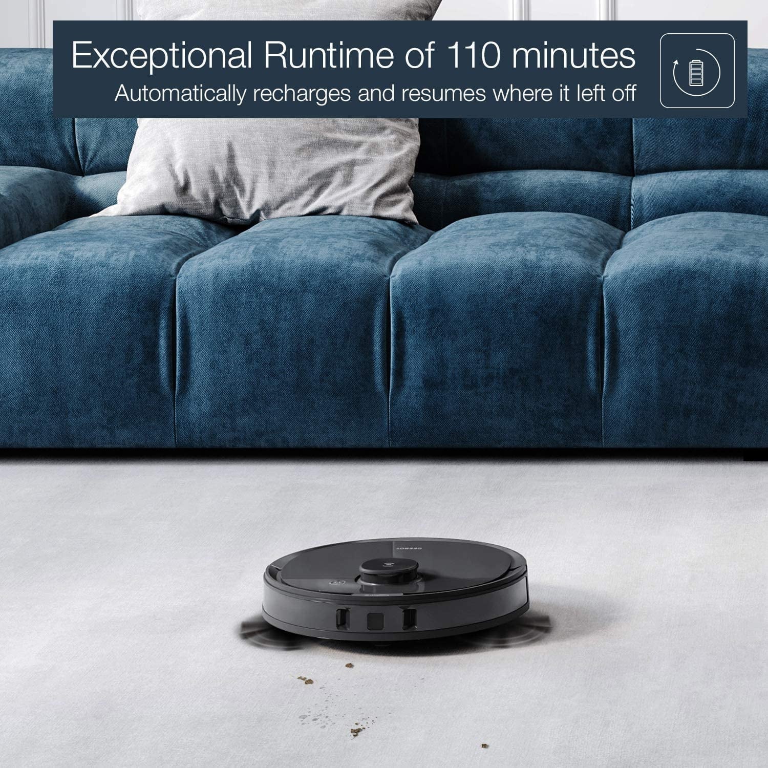 ECOVACS DEEBOT N8+ Smart Robot Vacuum and Mop with Auto-Empty Station, Laser Mapping, 110-Min Runtime, Wi-Fi App & Voice Control, Ideal for Pet Hair and Hard Floors