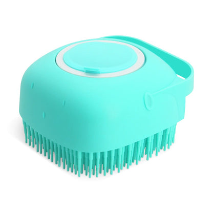 Pet Dog Shampoo Massager Brush - Silicone Cat Massage Comb Grooming Scrubber, Soap Dispenser, Multiple Colors