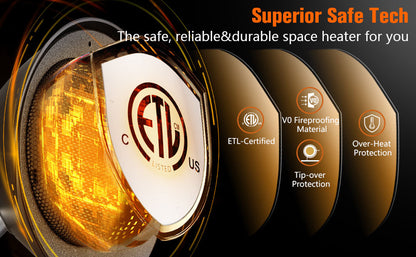 Portable Mini Ceramic Space Heater with Tip-Over & Overheat Protection – Quiet, Fast Heating for Home, Office, Bedroom, and Indoor Use