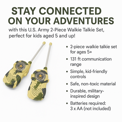 US Army 2 Pc Walkie Talkie Set