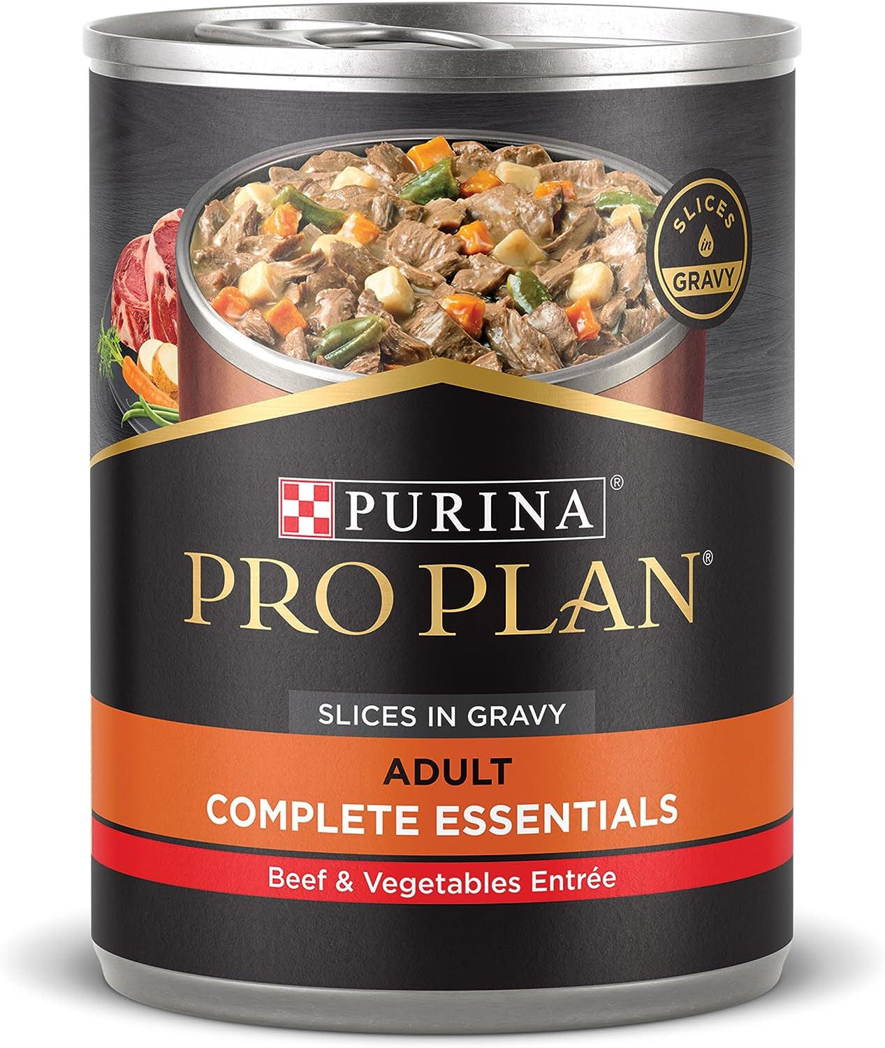 High Protein Dog Food Gravy, Slices in Gravy Beef and Vegetables Entree - (Pack of 12) 13 Oz. Cans