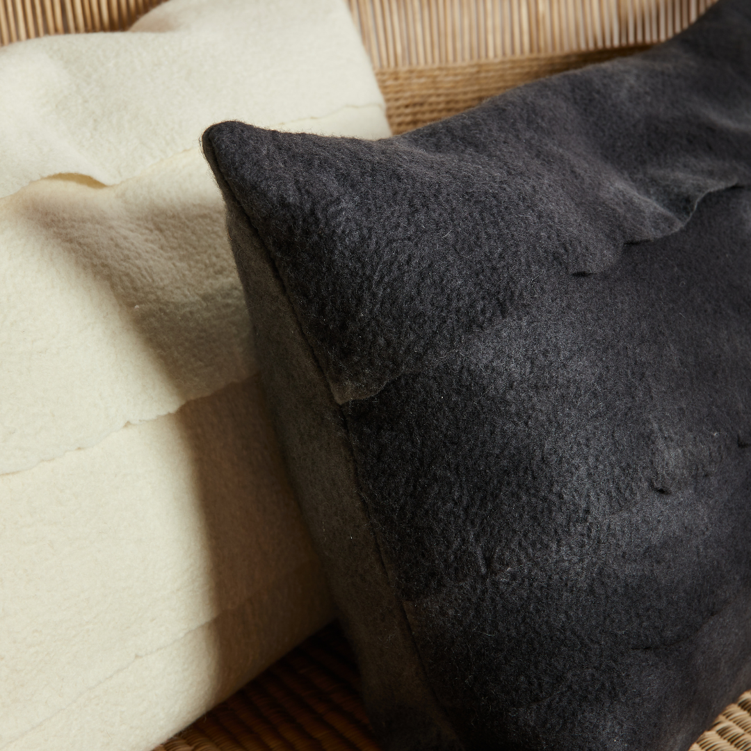 Layered Hand-Felted Merino Wool Throw Pillow
