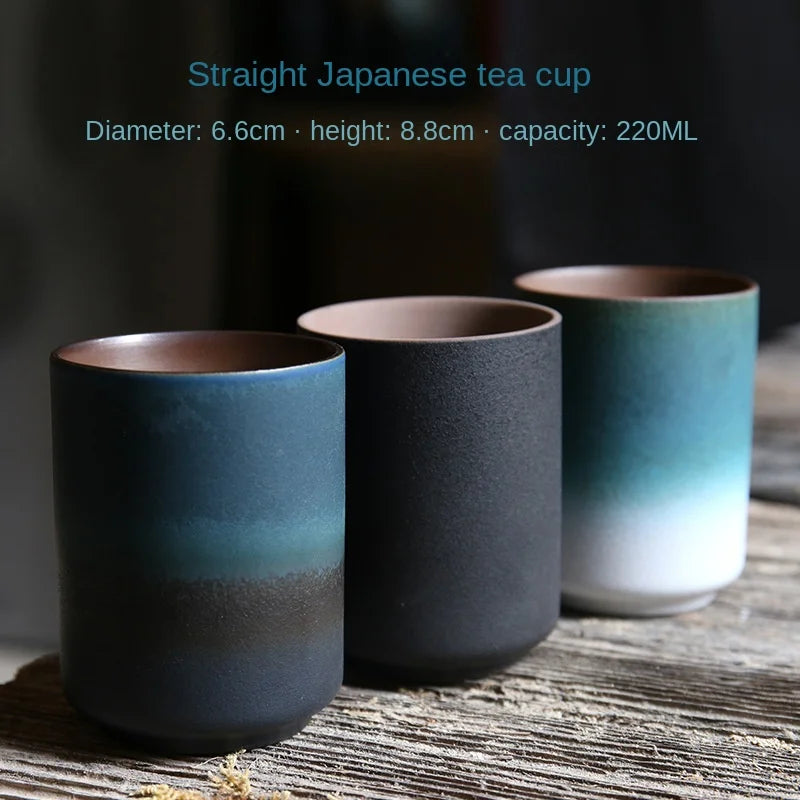 Japanese Stoneware Coffee Cup - Large Kiln-fired Ceramic Mug with Simple Gradient Design for Coffee and Tea, Home and Restaurant Use