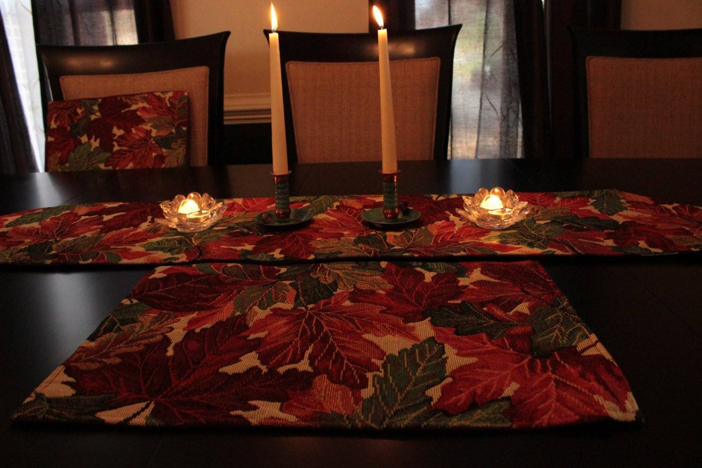 Tache Thanksgiving Leaves Fall Foliage Vintage Tapestry Placemat Set of 4 (11516PM)