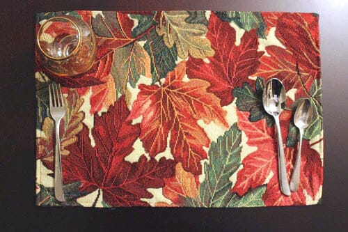 Tache Thanksgiving Leaves Fall Foliage Vintage Tapestry Placemat Set of 4 (11516PM)