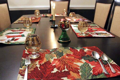 Tache Thanksgiving Leaves Fall Foliage Vintage Tapestry Placemat Set of 4 (11516PM)