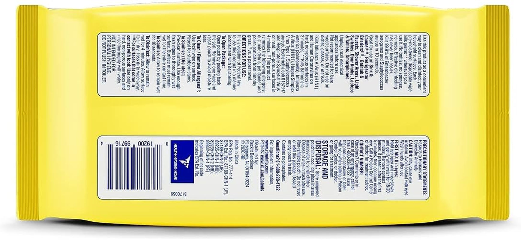 Disinfectant Handi-Pack Wipes, Multi-Surface Antibacterial Cleaning Wipes, for Disinfecting and Cleaning, Lemon and Lime Blossom, 480 Count (Pack of 6)
