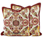 Tache Elegant Burgundy Ornate Paisley Woven Tapestry Throw Pillow Cover (18194)