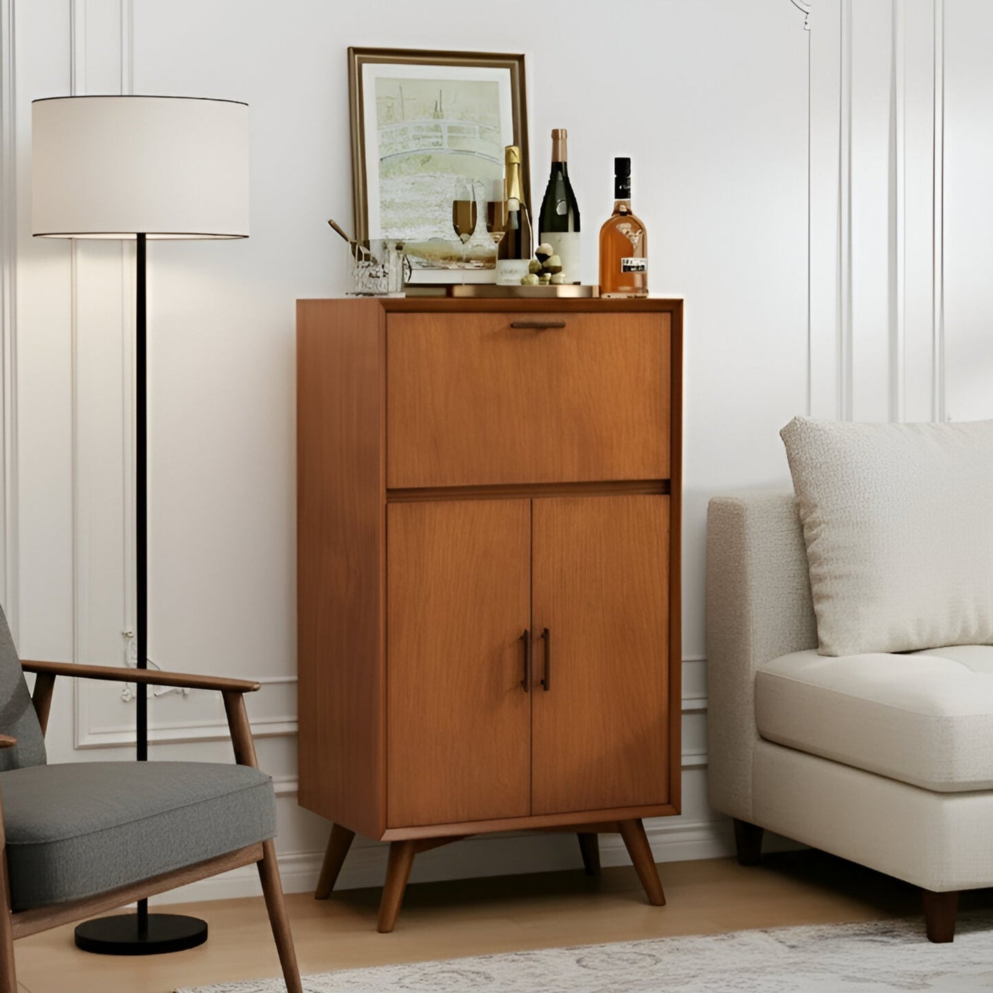 Flynn Large Bar Cabinet, Chestnut