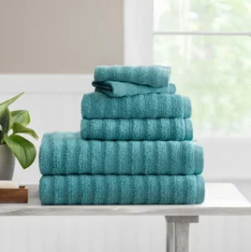 Solid 6/10/18-Piece Bath Towel Set, Cotton Textured Bathroom Towel Sets, Hand and Washecloth Set