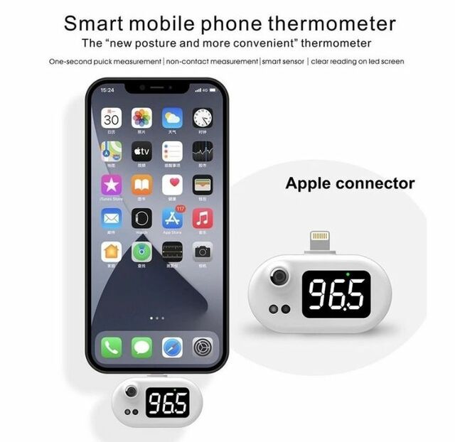Infrared Thermometer for Apple Lightning or Android USB-C