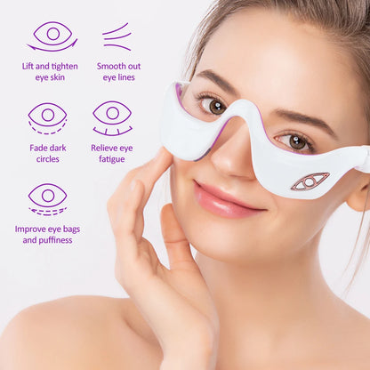 3D Hot Compress Eye Massager | Vibration Skincare Beauty Device for Dark Circles & Eye Bags | Portable Eye Health Instrument