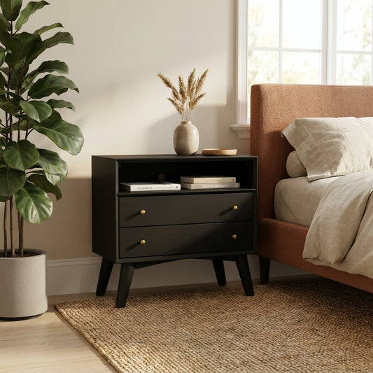 Flynn Large Nightstand, Black