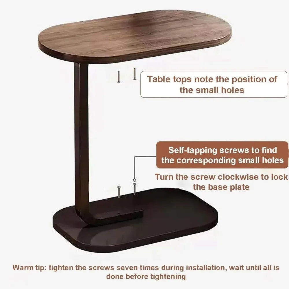 C-Shaped Edge Movable Side Table