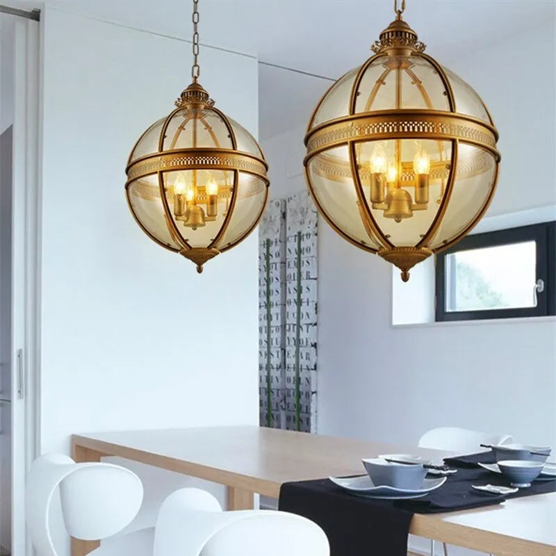 Vintage Globe Pendant Light | Modern Dining Room Lighting