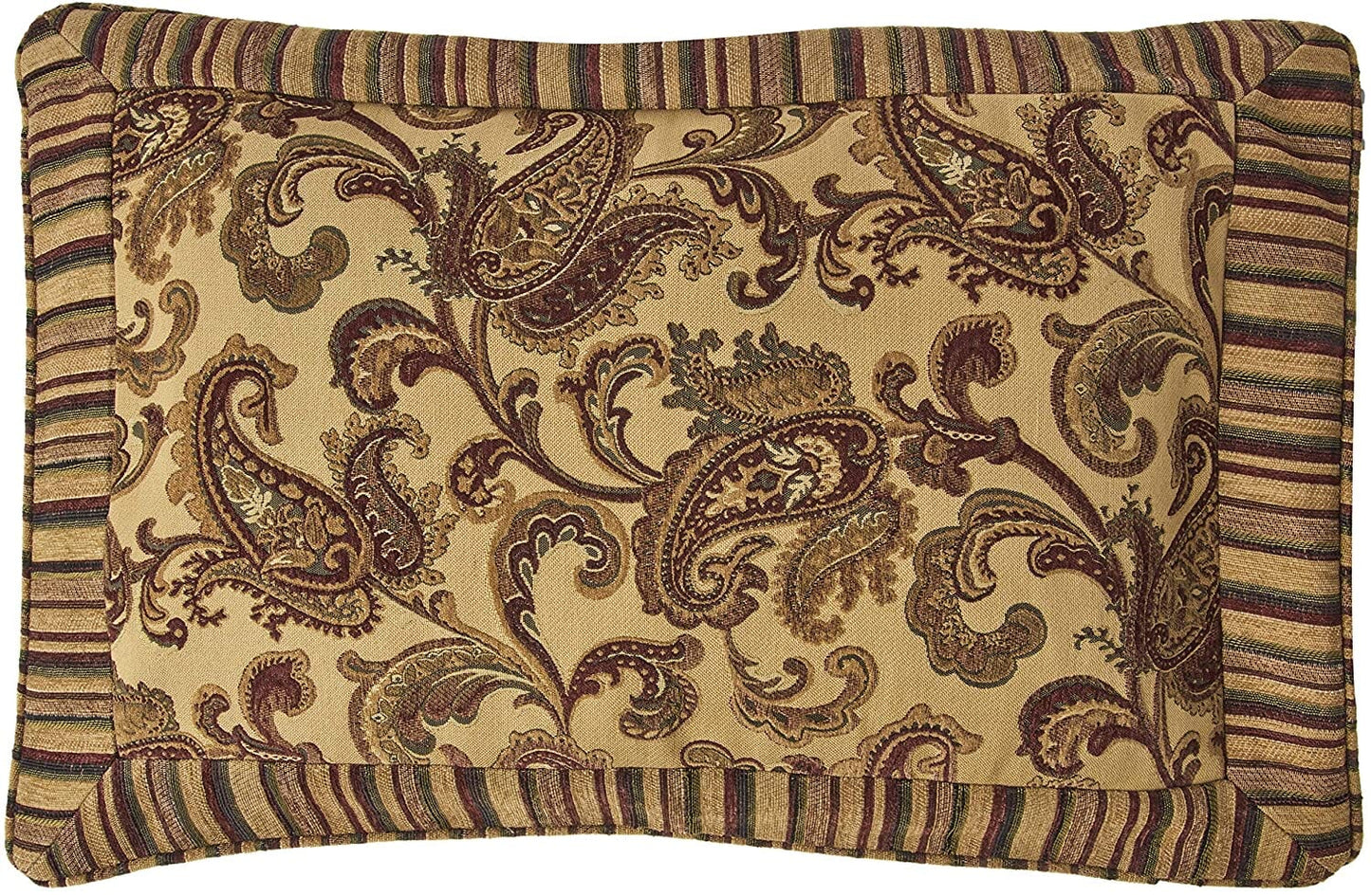 Tache Chenille Elegant Paisley Striped Brown Burgundy Exotic Blooms Comforter Set With Zipper Cover (BM14224)