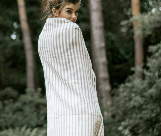 Hand-Woven Striped Turkish Cotton Towel