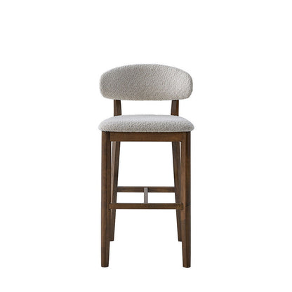 ACTU Bar Stools Set of 2, 30” Upholstered Bar Height Stools, Solid Wood, Mid-Century Modern