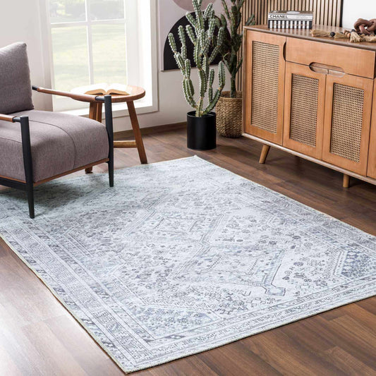 Barny Gray Denim Washable Rug