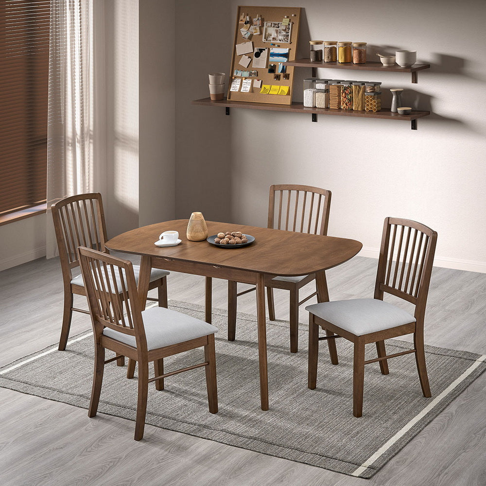 Solid Wood Extendable Dining Table Set for Compact Spaces