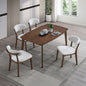 ACTU Scandinavian Dining Table Set with Upholstered Chairs for Small Spaces (Seats 4–6)