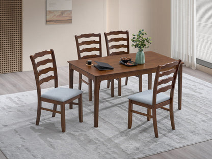 ACTU Farmhouse Dining Table Set with Upholstered Chairs for 4–6