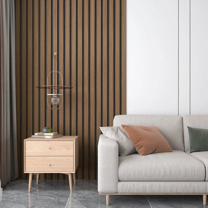 Solid Wood Acoustic Slat Wall Panels (Broad Strip)