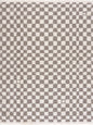 Kieu Taupe Checkered Plush Rug
