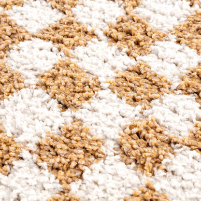 Kieu Mustard & Ivory Checkered Area Rug