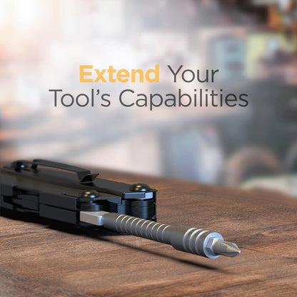 Multi-tool Bit Driver Extender - Compatible with Leatherman Skeletool/Surge/MUT/Wave Plus and Signal Bits set, Multitool Kit add-on accessory (420 Stainless Steel)