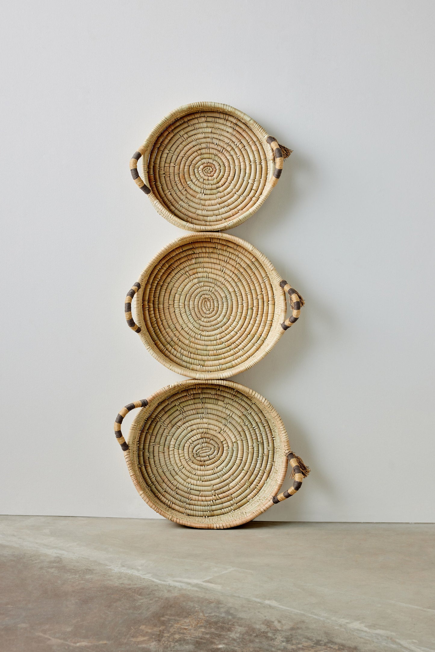 Natural Banded Betty Tray with Tassel